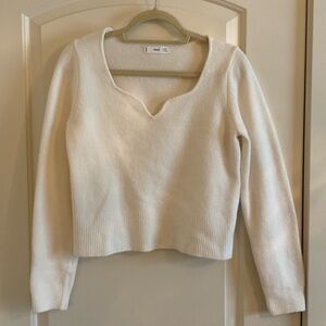 White/cream Mango Sweater - Mid Length